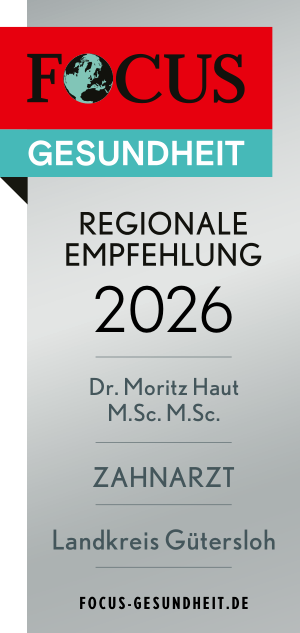 Focus Gesundheit Siegel 2026 – Dentalzentrum OWL als ausgezeichnete Zahnarztpraxis in Rheda-Wiedenbrück